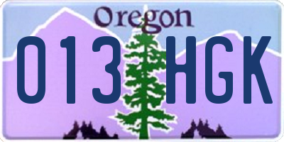 OR license plate 013HGK