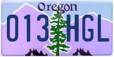 OR license plate 013HGL
