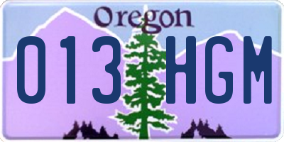 OR license plate 013HGM