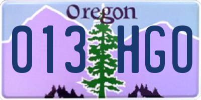 OR license plate 013HGO