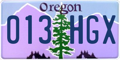 OR license plate 013HGX