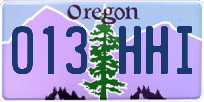 OR license plate 013HHI