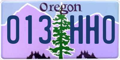 OR license plate 013HHO