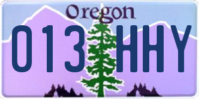 OR license plate 013HHY