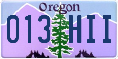 OR license plate 013HII