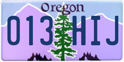 OR license plate 013HIJ