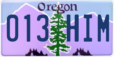 OR license plate 013HIM