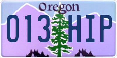 OR license plate 013HIP