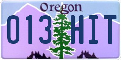 OR license plate 013HIT