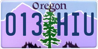 OR license plate 013HIU