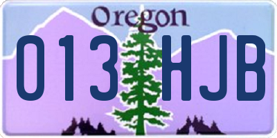 OR license plate 013HJB
