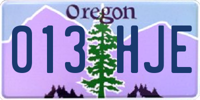 OR license plate 013HJE