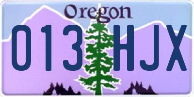 OR license plate 013HJX