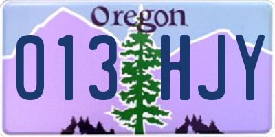 OR license plate 013HJY