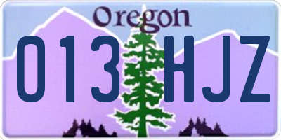 OR license plate 013HJZ