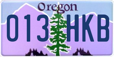OR license plate 013HKB