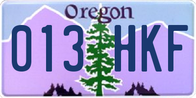 OR license plate 013HKF