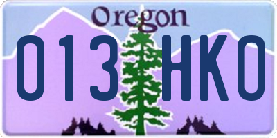 OR license plate 013HKO