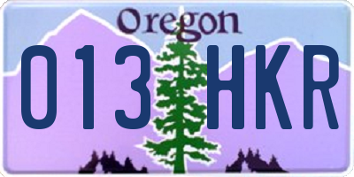 OR license plate 013HKR