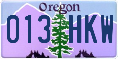 OR license plate 013HKW