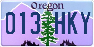 OR license plate 013HKY