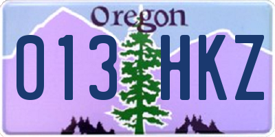 OR license plate 013HKZ