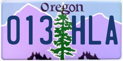 OR license plate 013HLA