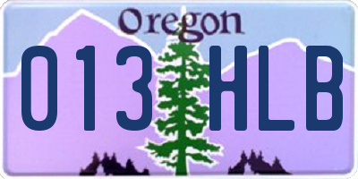 OR license plate 013HLB