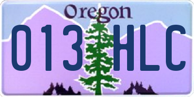 OR license plate 013HLC