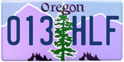OR license plate 013HLF