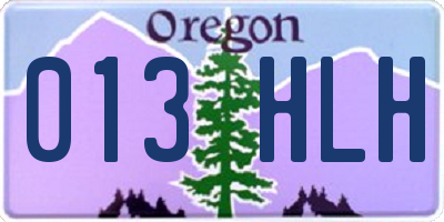 OR license plate 013HLH