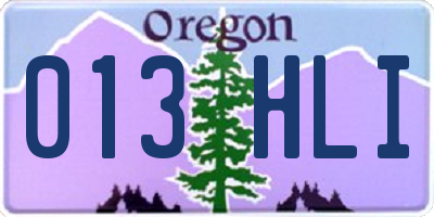 OR license plate 013HLI
