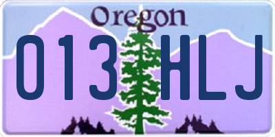 OR license plate 013HLJ
