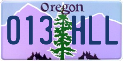OR license plate 013HLL