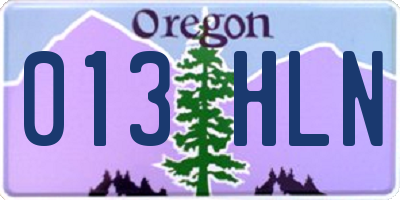 OR license plate 013HLN