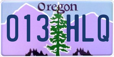 OR license plate 013HLQ