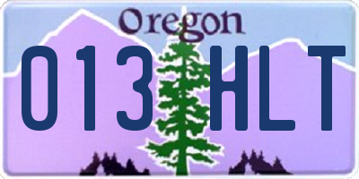 OR license plate 013HLT