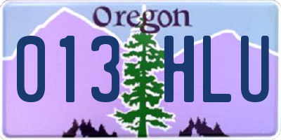 OR license plate 013HLU