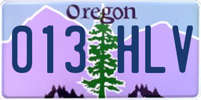 OR license plate 013HLV