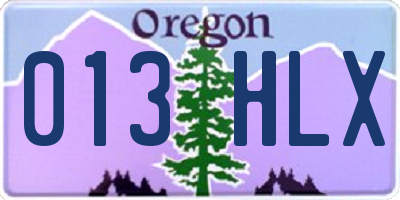 OR license plate 013HLX