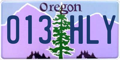 OR license plate 013HLY