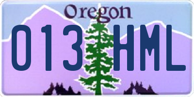 OR license plate 013HML
