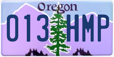 OR license plate 013HMP