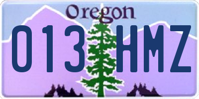 OR license plate 013HMZ