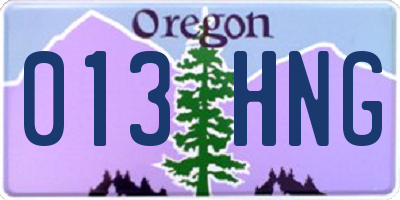 OR license plate 013HNG