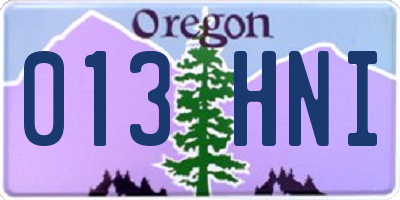 OR license plate 013HNI