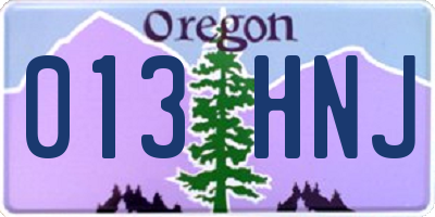 OR license plate 013HNJ