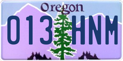OR license plate 013HNM