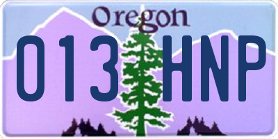 OR license plate 013HNP