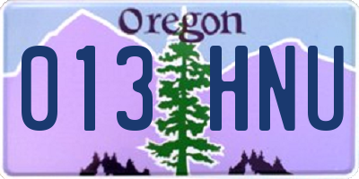 OR license plate 013HNU